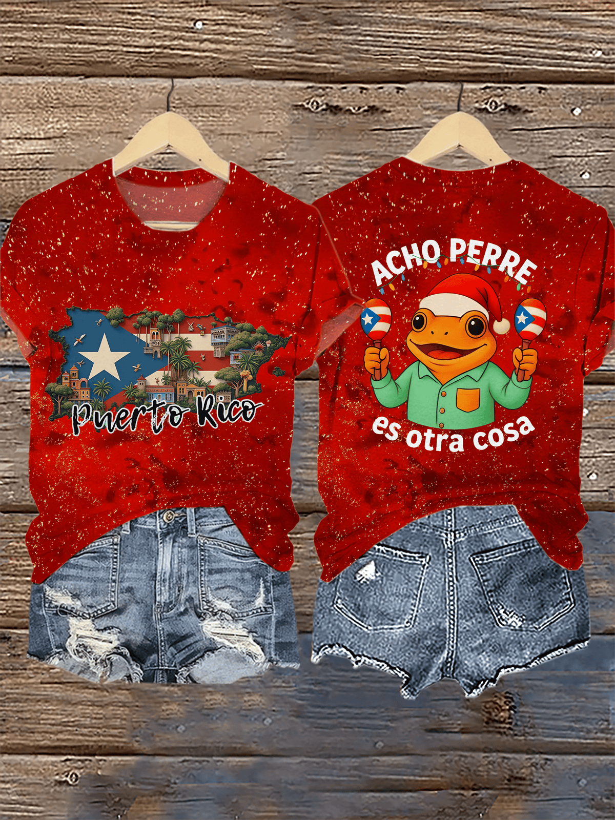 Puerto Rico Merry Christmas Printed T-shirts