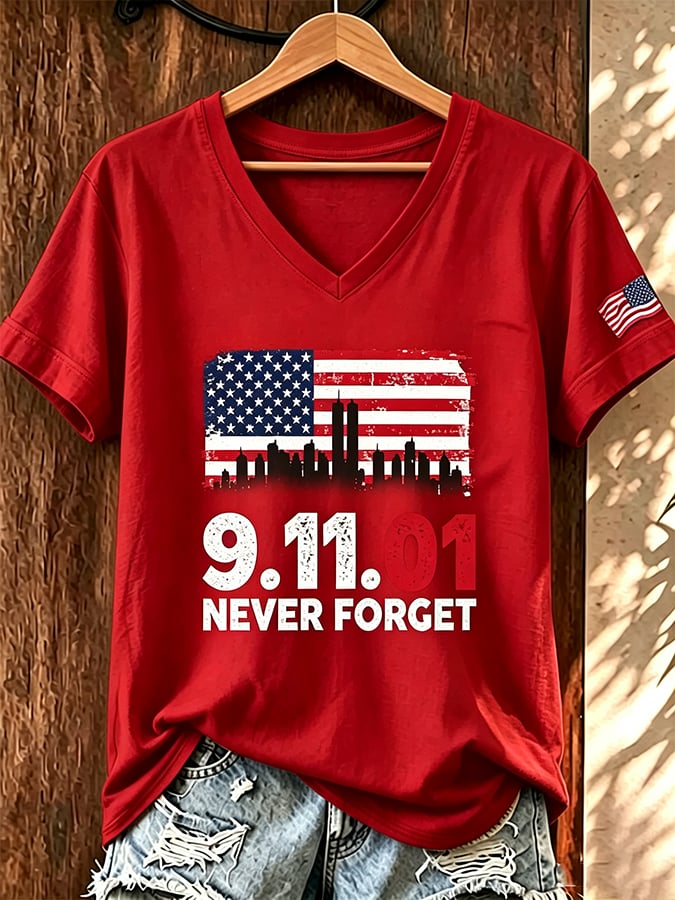 Women's 9.11 Never Forget Printed T-shirt