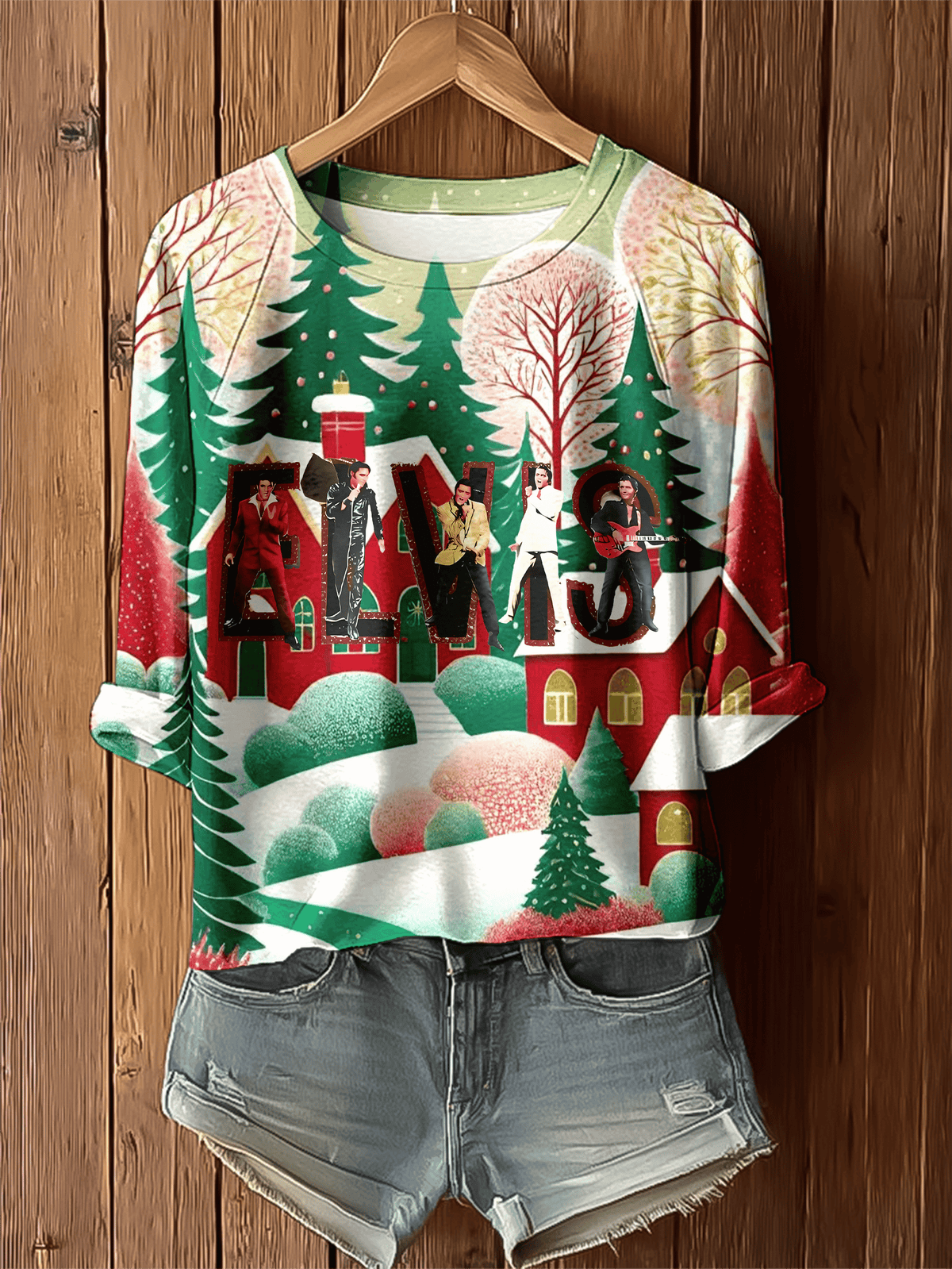 King of Rock and Roll Printed Raglan T-shirt