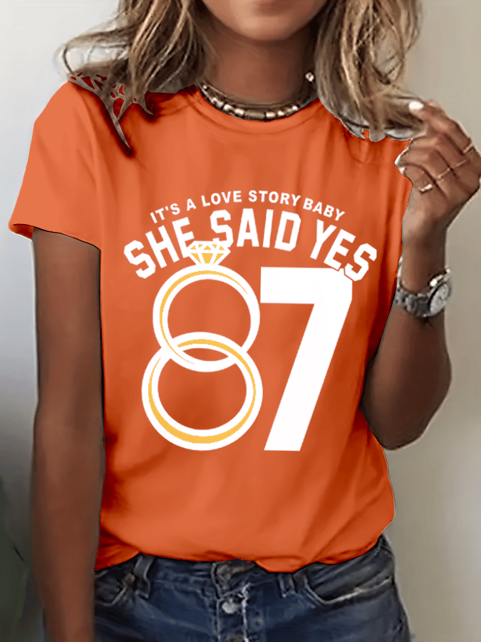 Women's Hot Spot Print Crew Neck T-shirt