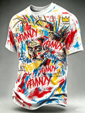 Man Creative Casual Print Short-Sleeve T-Shirt