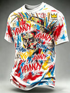 Man Creative Casual Print Short-Sleeve T-Shirt