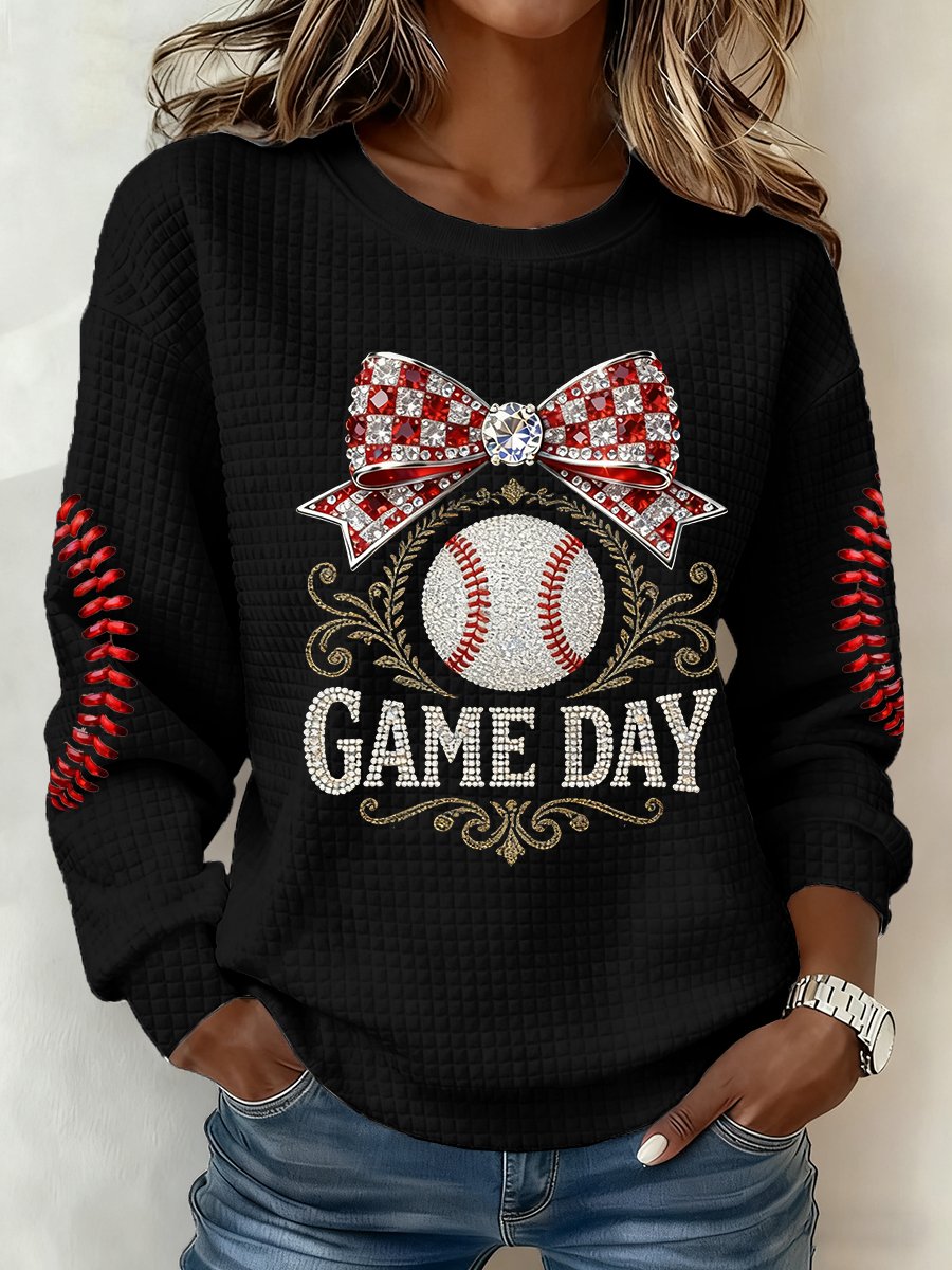 Women's Baseball  Print Hoodie