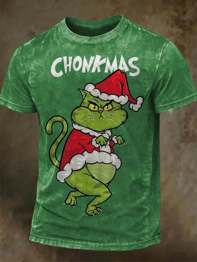 Men's Retro Christmas Print T-shirt