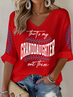Women's That’s My Granddaughter Out There Baseball Print Top