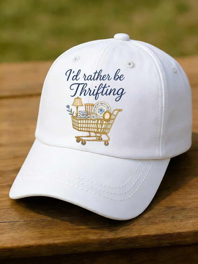 I’d Rather Be Thrifting Printed Casual Hat