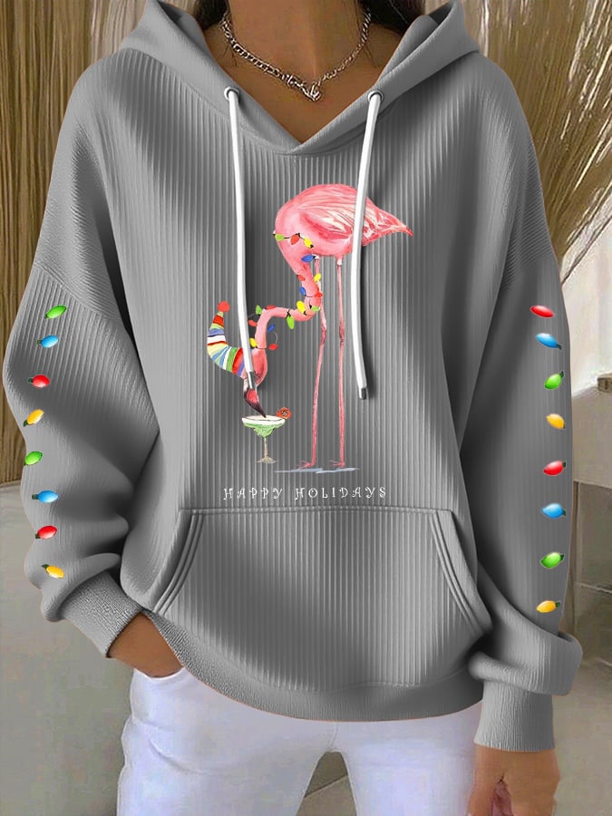 Women's Casual Christmas Flame Bird Hoodie