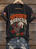 Women's Puerto Rico Halloween Graphic T-shirt