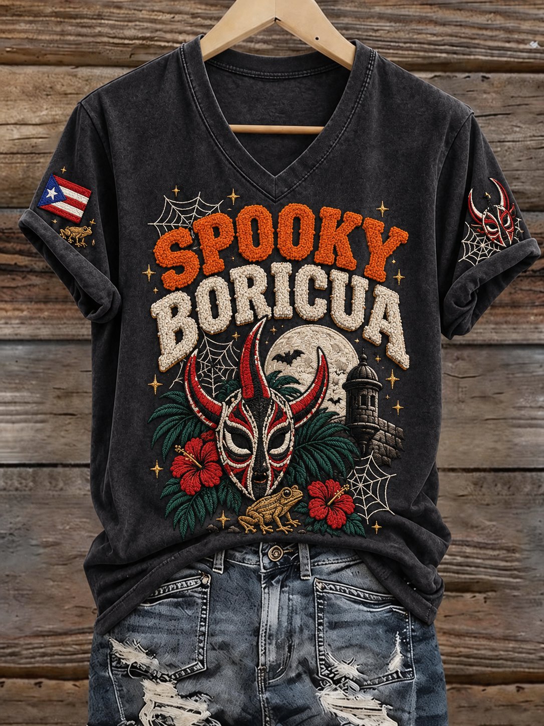 Women's Puerto Rico Halloween Graphic T-shirt