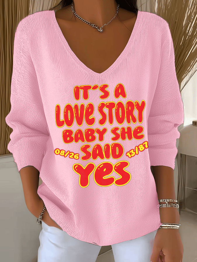 Women's Hot Spot Print Knit Long Sleeve Top