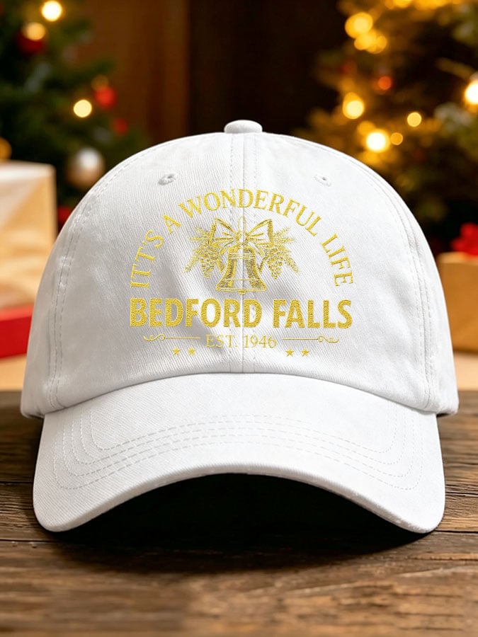 Unisex Vintage It's A Wonderful Life Christmas Print Casual Hat