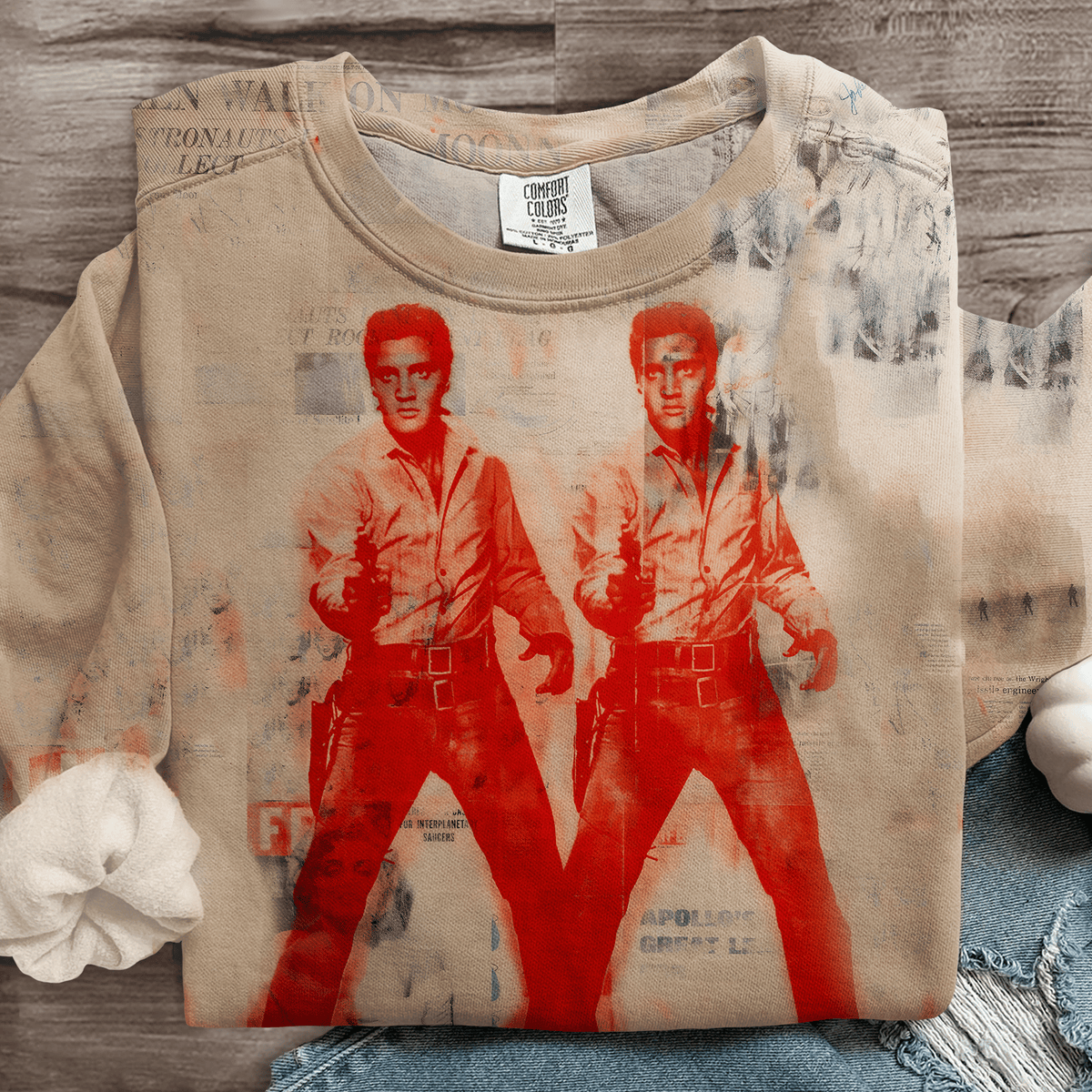 Merry Christmas King of Rock and Roll Printed Sweatshirt