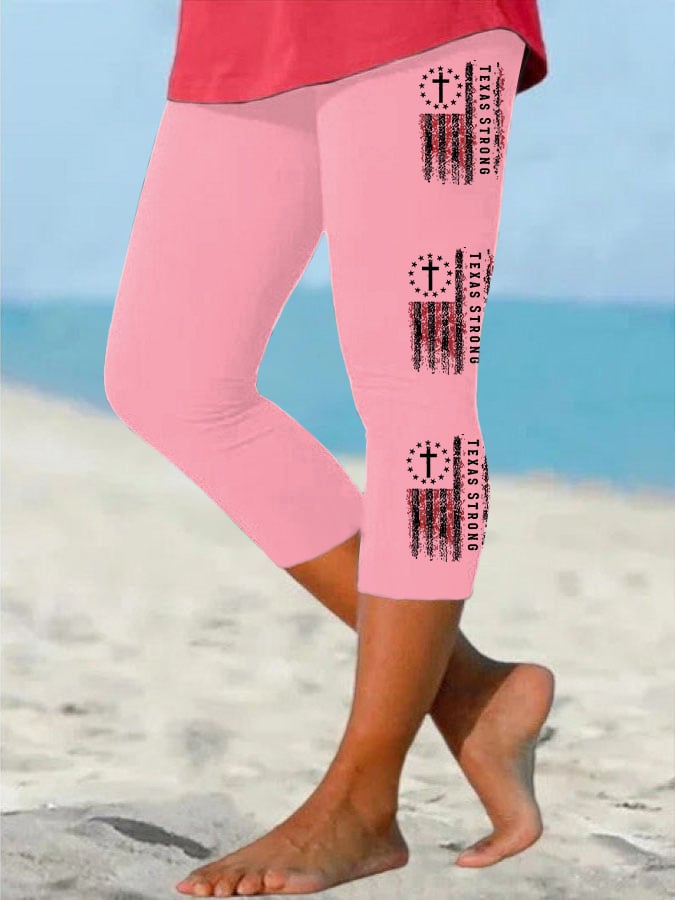 Women's Texas Strong Print Casual Leggings