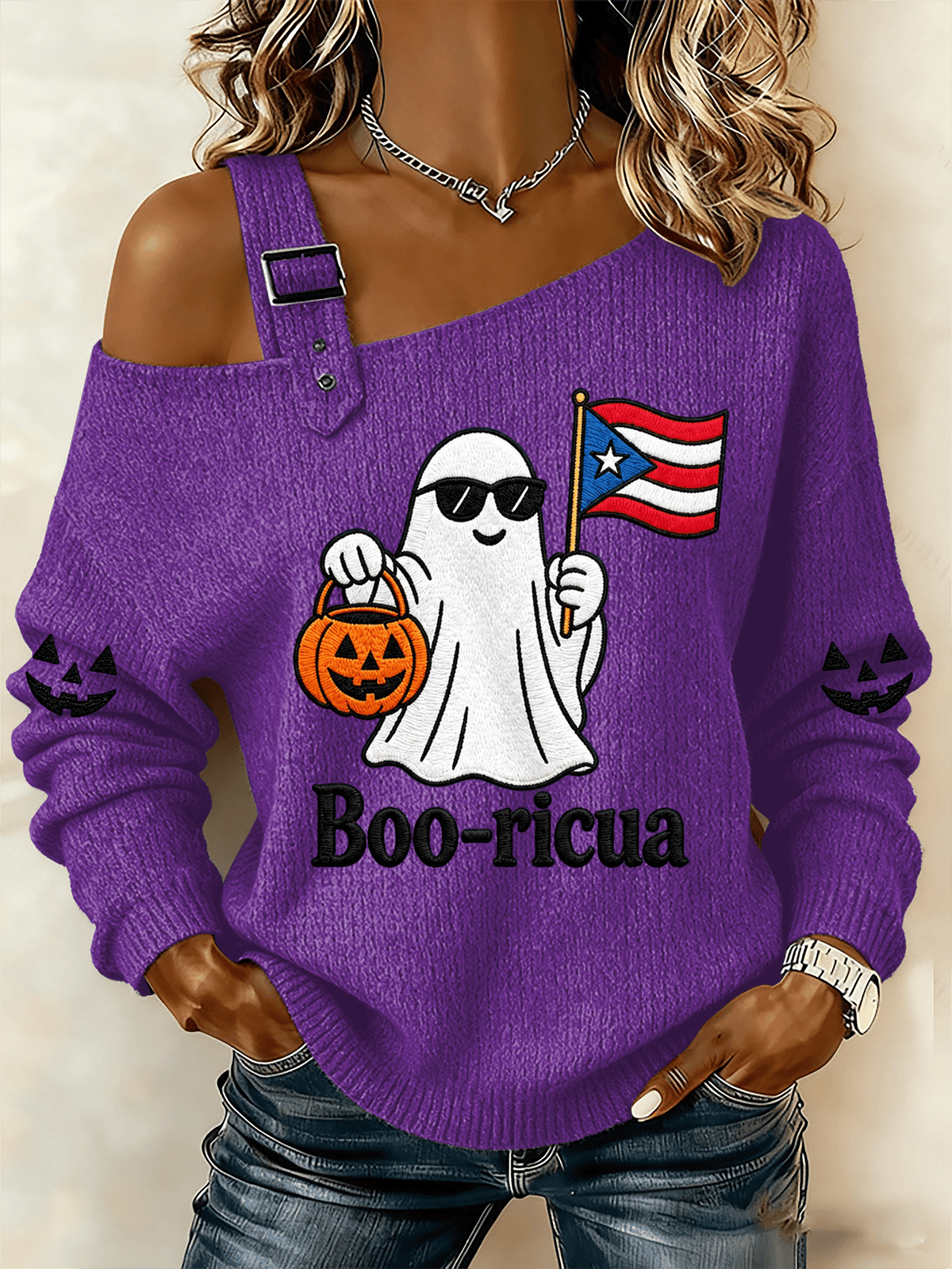Women's Halloween In Puerto Rico Print Top