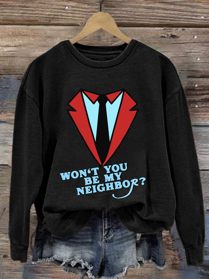 Retro Won’t You Be My Neighbor? Print Sweatshirt