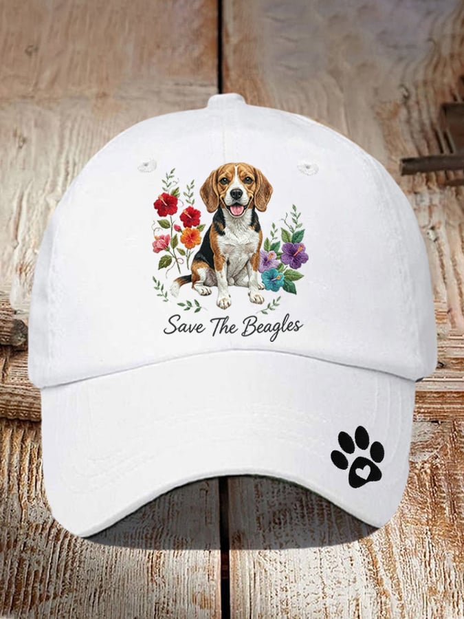 Unisex Save The Beagles Printed Hat