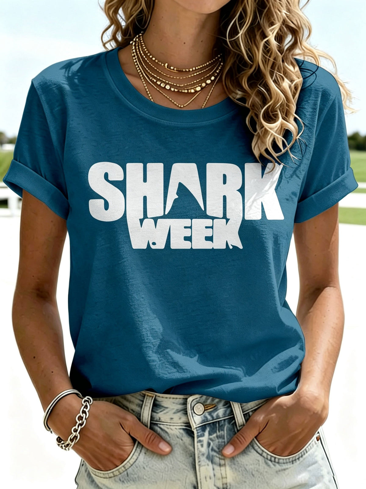 Women's Jaws Print T-Shirt