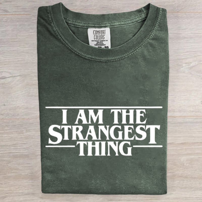 I‘m The Strangest Thing Hawkins Indiana National Park Upside Down 80s Horror Art Print T-Shirt