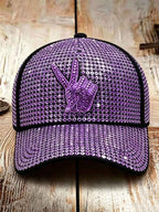 Unisex Retro Commemorative Baseball Cap: "King of Pop" Faux-Sequin Print Edition