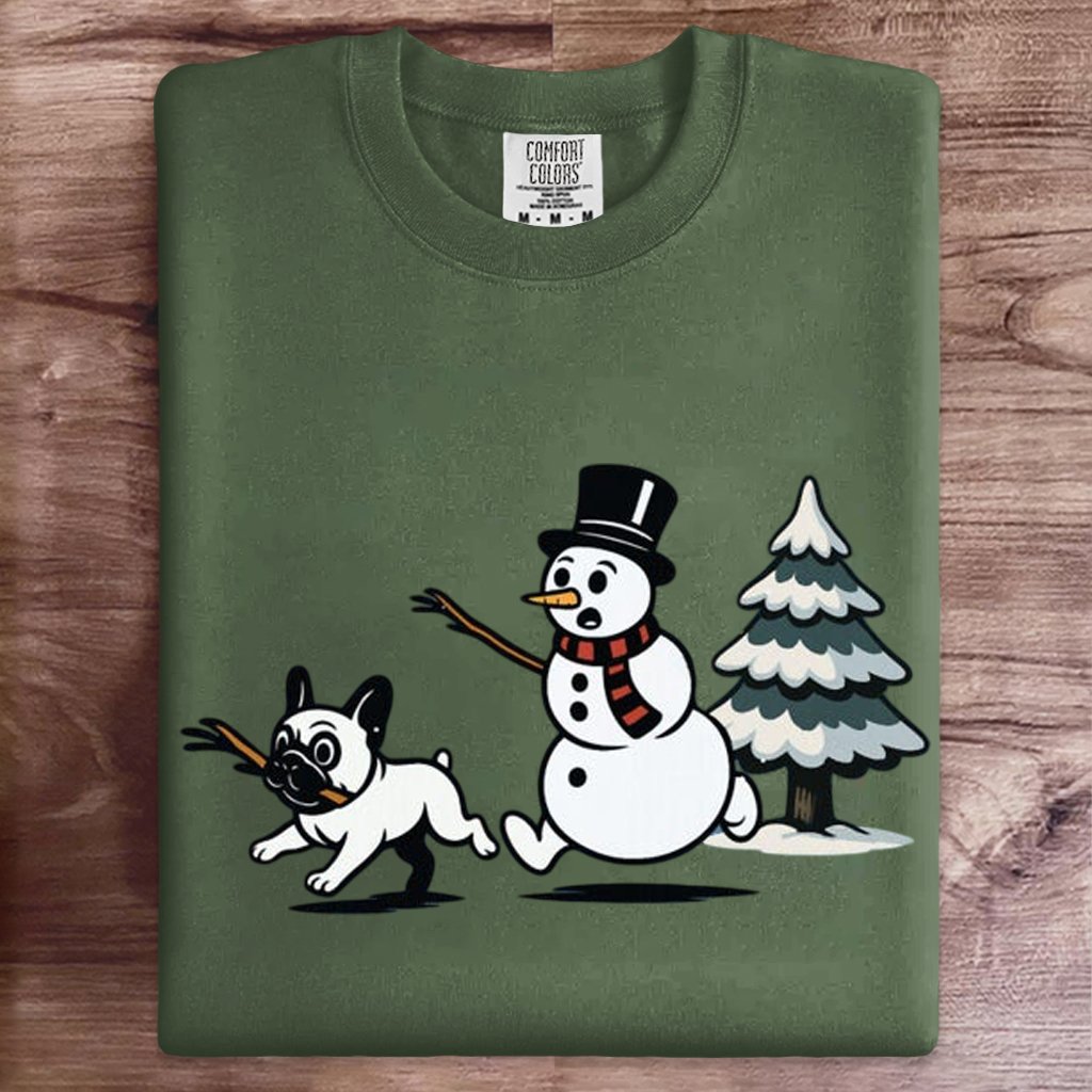 Funny Dog Snowman Christmas Art Print Sweatshirt