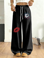 Women's Kiss All The Time Disco Occasionally Print Pants