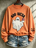 Women's Puerto Rico Halloween Printed Long-Sleeve Sweatshirt