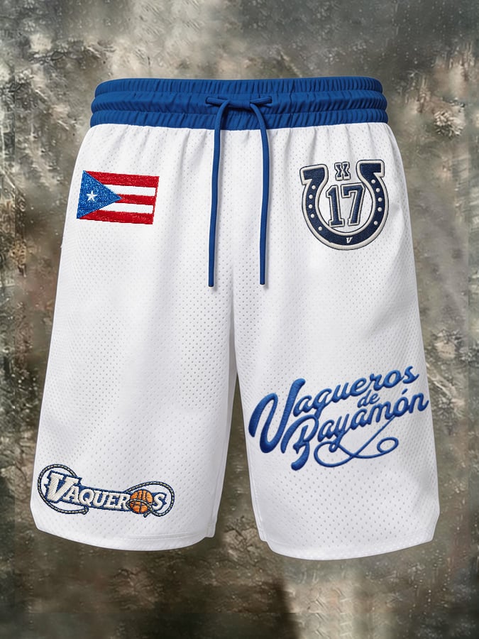 Men's Puerto Rican Basketball Print Casual Cargo Pants