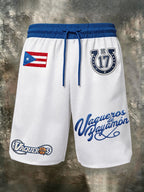 Men's Puerto Rican Basketball Print Casual Cargo Pants
