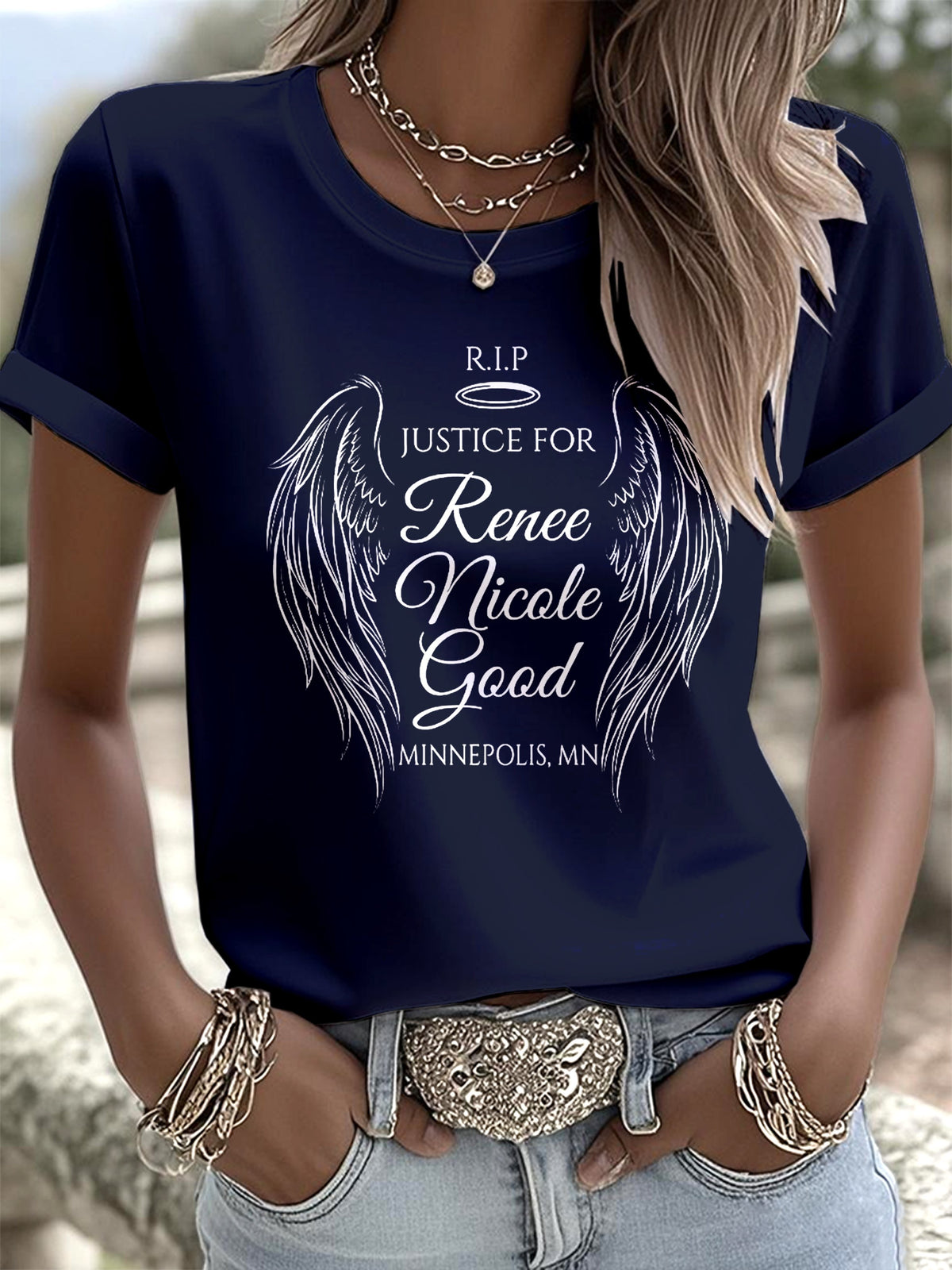 Famous singer Colorful Casual Printed Crew Neck T-shirts