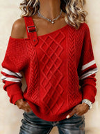 Women's Casual Fashion One-Shoulder Printed Top
