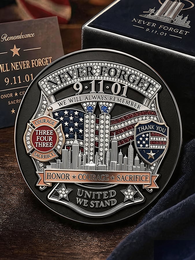 Unisex America's 9/11 Patriot Day Print Pin-back Button