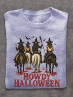 Howdy Witch West Halloween Art Print Thin Sweater