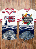 Women's Puerto Rico Baseball Print Shirt