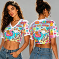 Women's Halloween Short-Sleeve Casual Crop Top