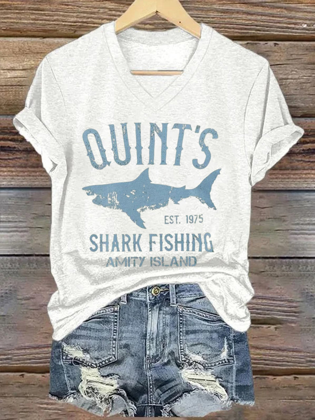 Women's Amity Island 1975 Printed Short-Sleeved T-Shirt