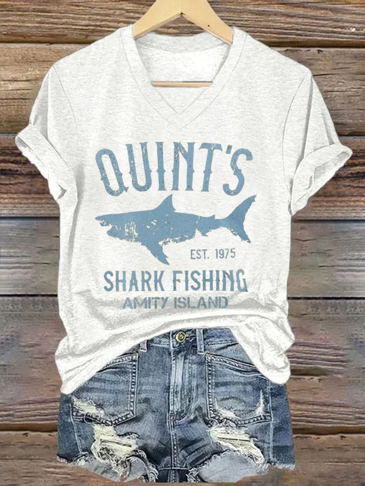 Women's Amity Island 1975 Printed Short-Sleeved T-Shirt