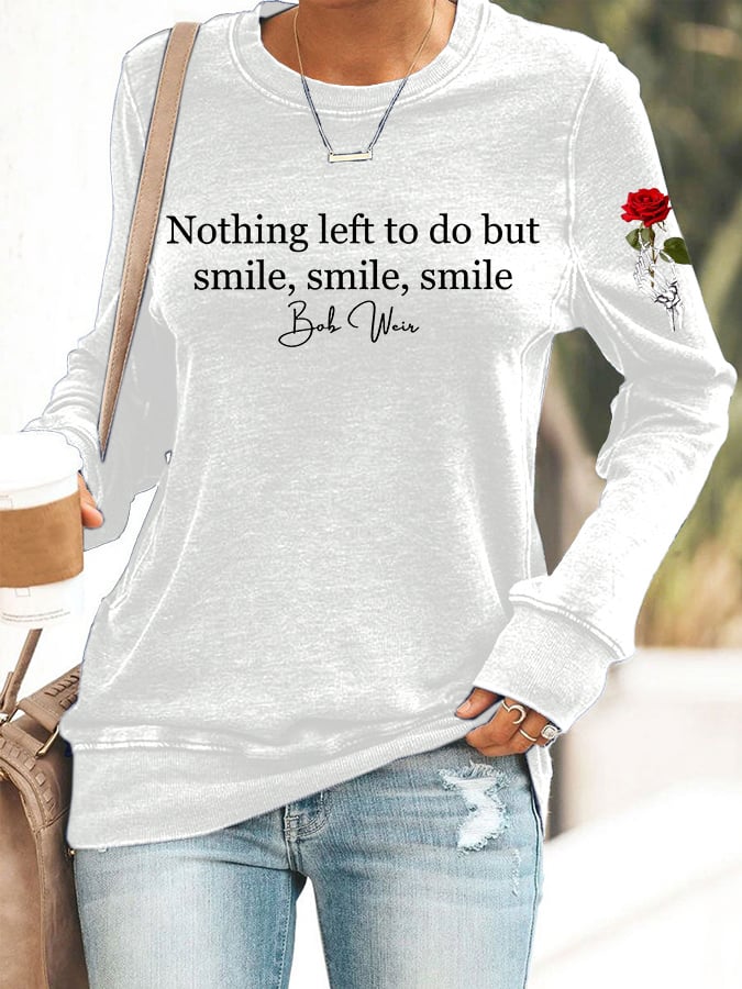 Women's Vintage Rock Tribute Print Casual Sweatshirt
