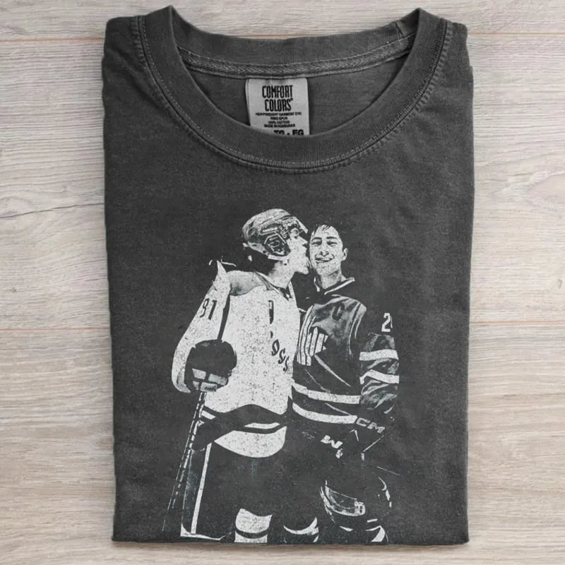Women's ice hockey crew neck printed T-shirt