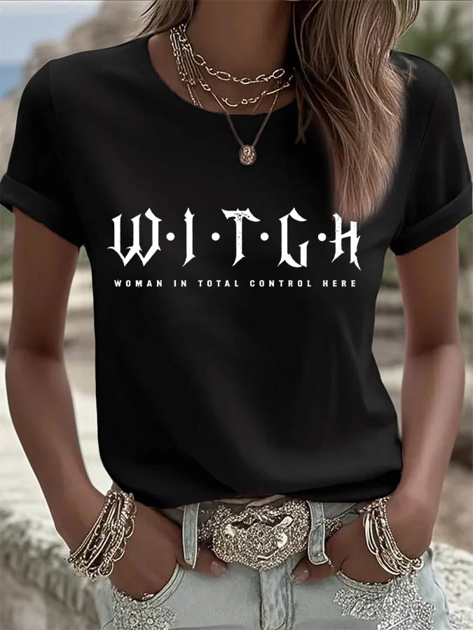 Woman In Total Control Here Printed T-Shirt