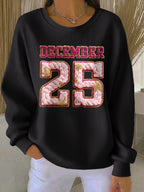 Retro Christmas December 25 Print Sweatshirt
