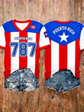 Women's Puerto Rico Baseball Print Shirt