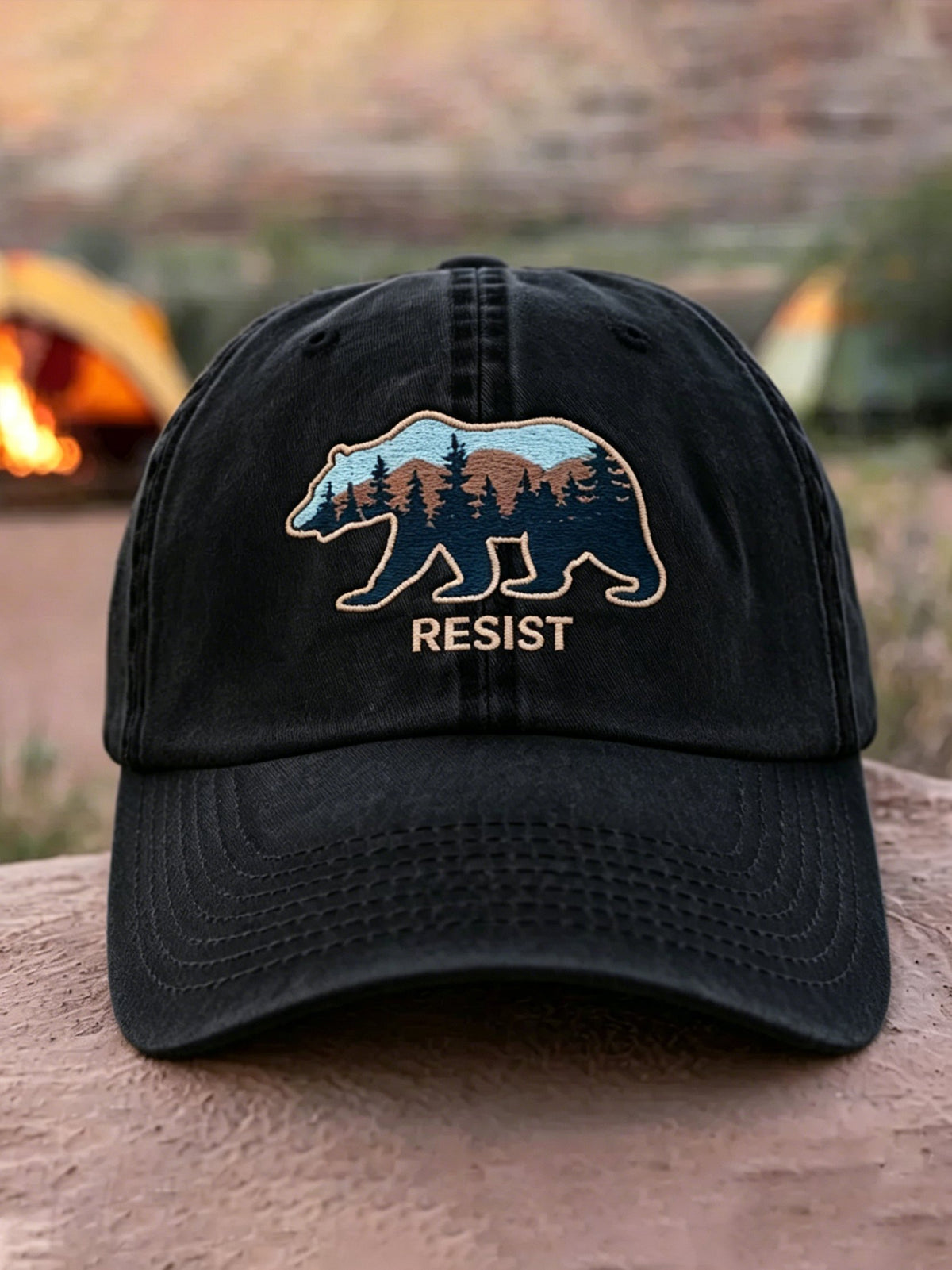 Retro Save The Forest Service Print Baseball Cap