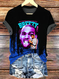 Men's singer casual printed T-shirt