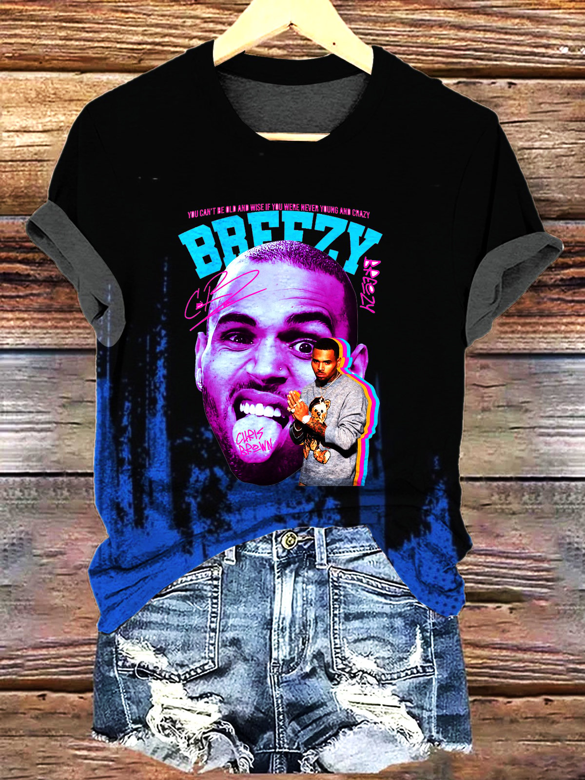 Men's singer casual printed T-shirt