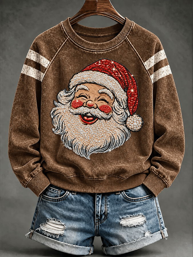 Women's Casual Christmas Print Long-Sleeved Sweatshirt