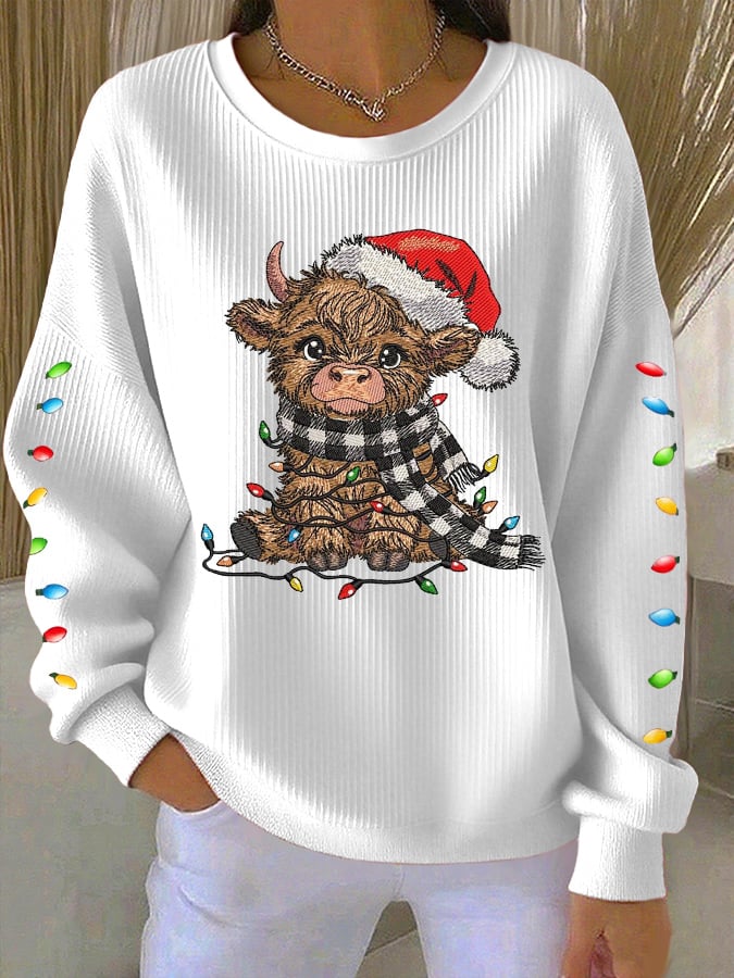 Women's Casual Christmas Highland Yak Sweatshirt