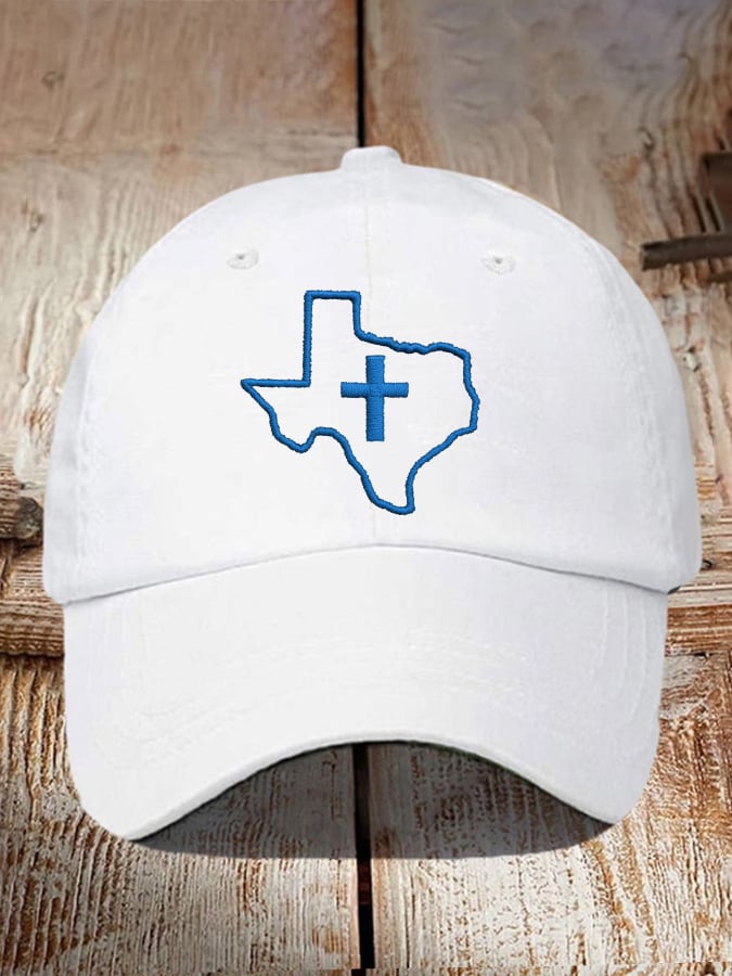 Retro Texas Strong Faith Cross Print Baseball Cap