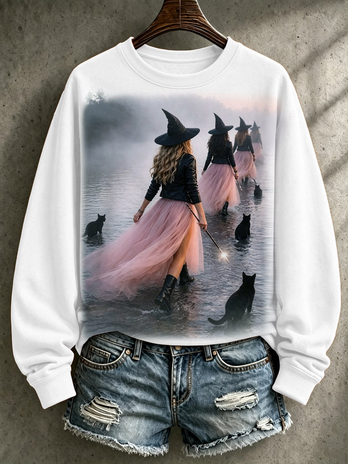 Women's Casual Printed Long-Sleeve Sweatshirt