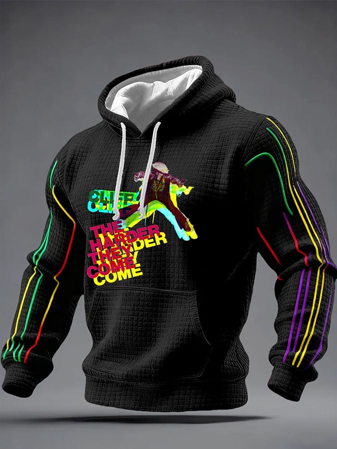 Men's Retro Reggae Music Printed Casual Hoodie