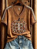 Women's Fall Rugby Print Top